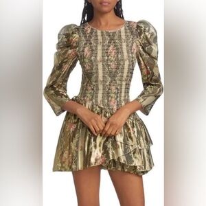 Brand new with tags! LoveShackFancy Greenwich Smocked Mini Dress Size Medium